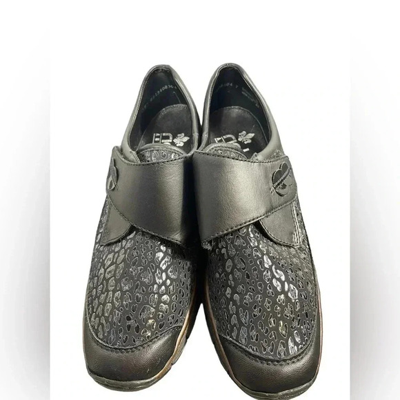 Rieker Glucksburg Velcro Black Brown Shoes  Size 39/8.5 - Picture 3 of 10
